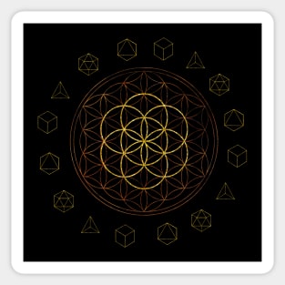 Sacred Geometry Flower of Life Platonic Sticker